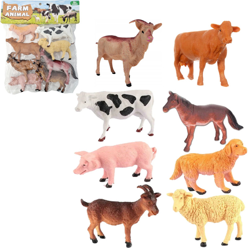 ZESTAW ZWIERZĄT DOMOWYCH FARMA 8 SZTUK