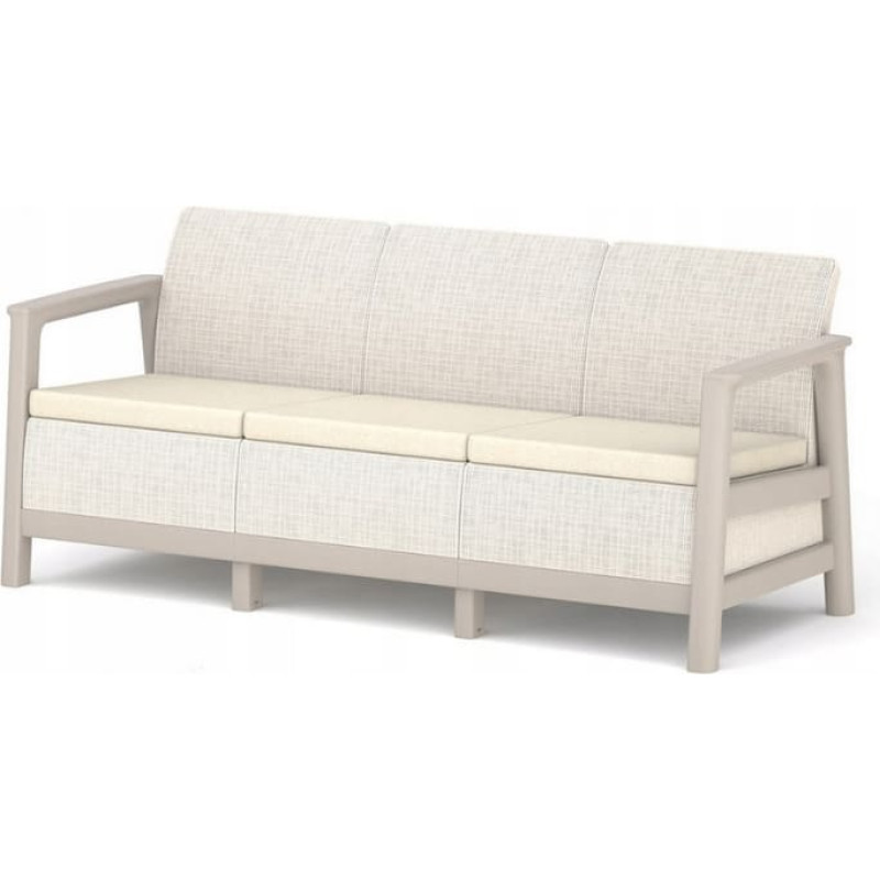 Keter Dārza dīvāns trīsvietīgs Scandi Linea 3 Seater Sofa oļu pelēks/gaiši bēšs