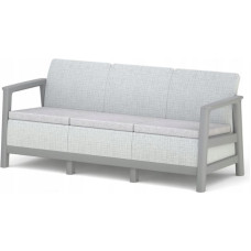 Keter Dārza dīvāns trīsvietīgs Scandi Linea 3 Seater Sofa gai&scaron;i pelēks/tum&scaron;a tērauda pelēks