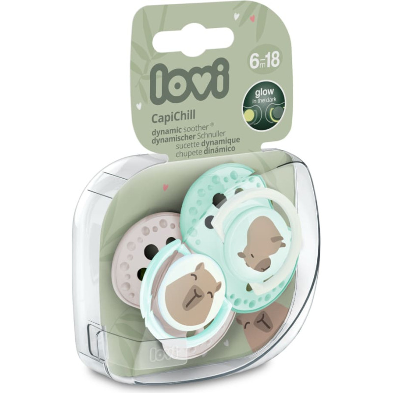 Lovi 22/933boy Smoczek silikonowy dynamiczny 6-18m 2 szt CapiChill Boy