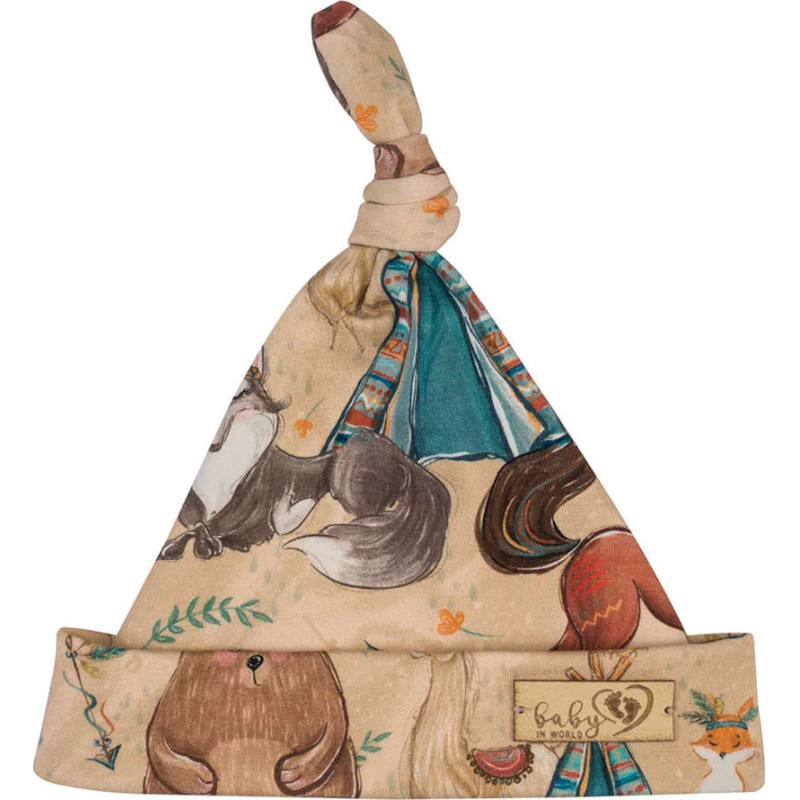 Baby In World BABY 01265 Czapka niemowlęca Smerfetka Boho Boy 7-12m