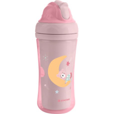 PP cup with silicone straw 220ml Moony me Pink