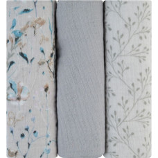 Muslin swaddle set 3 pcs 75x75 cm Dreamy Fields Grey