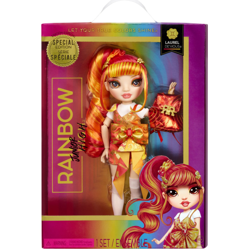 Rainbow High 590446EUC Rainbow High Junior High Special Edition Doll- Laurel De'Vious (Orange)