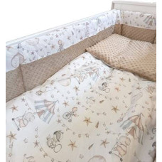 Ankras Bedding set - 6  parts - 120/90/360 - MINKY/BEIGE - CRICUS / BEIGE