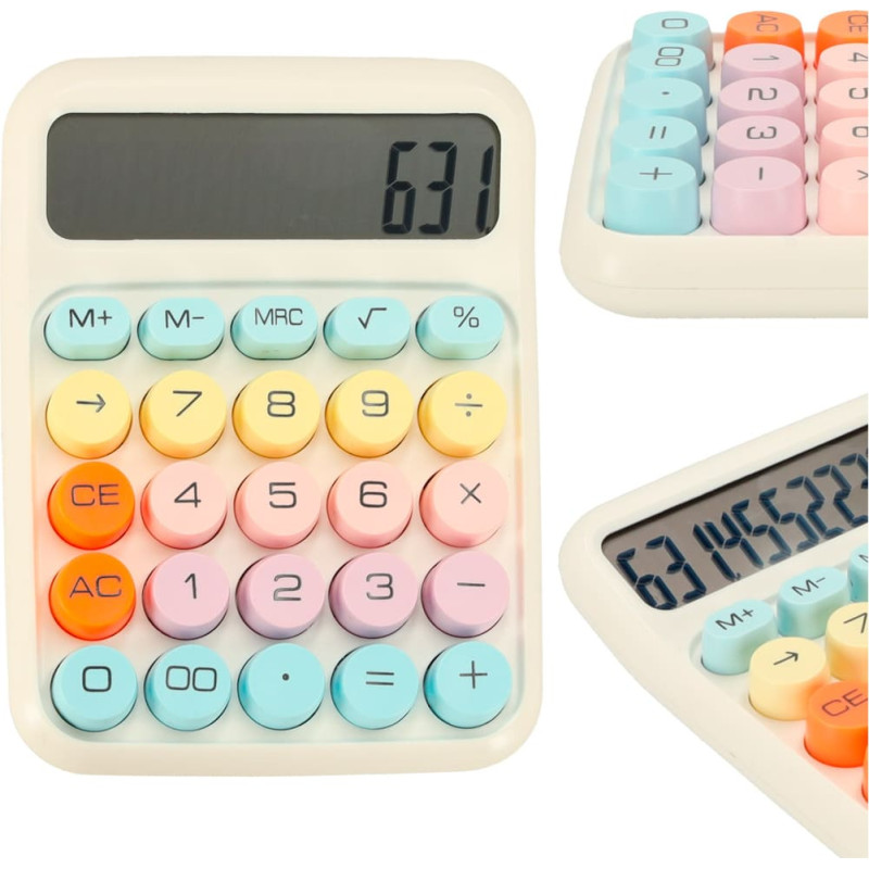 Biroja kalkulatora apaļās pogas