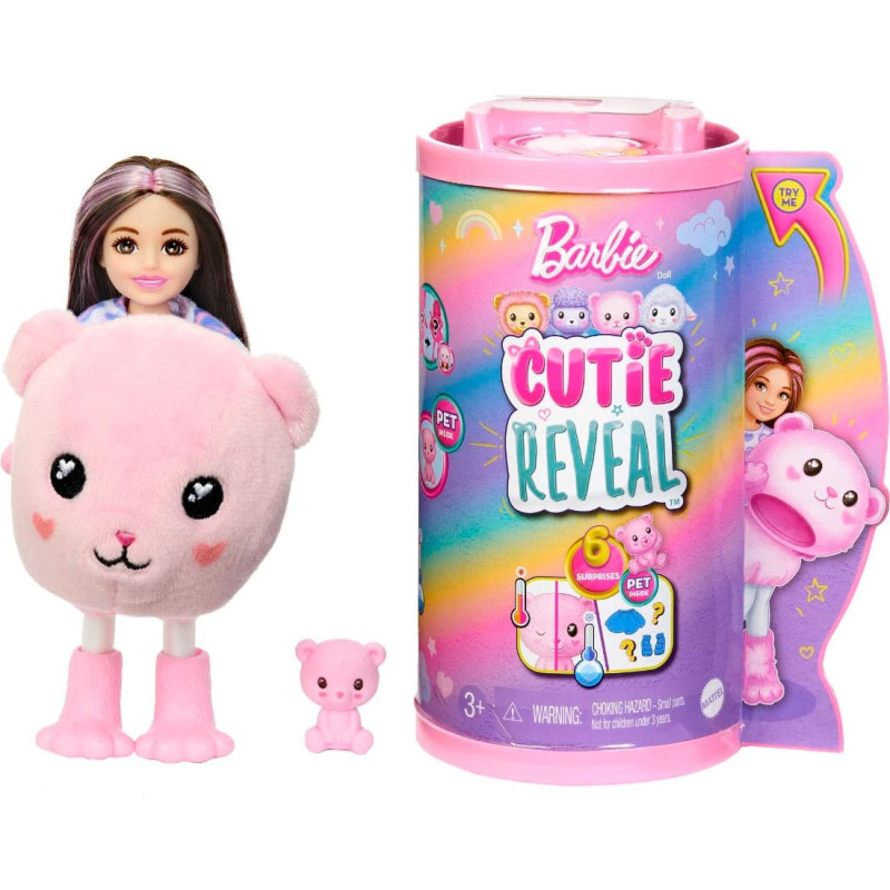 Barbie® Cutie Reveal Nunnu T-särgiga Chelsea nukk karupoeg