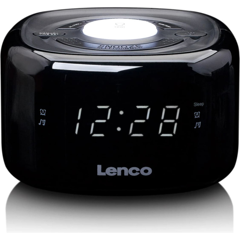 Lenco radio pulkstenis, ar nakts gaismu, balts - CR-12BK