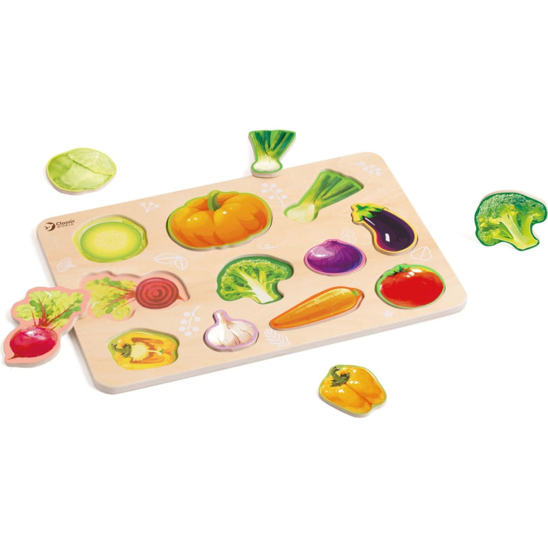 Classic World Drewniana Układanka Montessori Warzyw