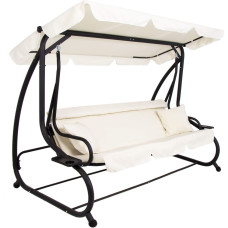 Springos Dārza šūpoles ar jumtiņu Springos GS0025, 4 vietas, krēmkrāsas