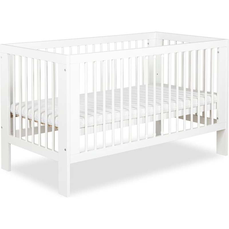 Klups LittleSky OLIVIA gulta ar barjeru 140x70cm balta