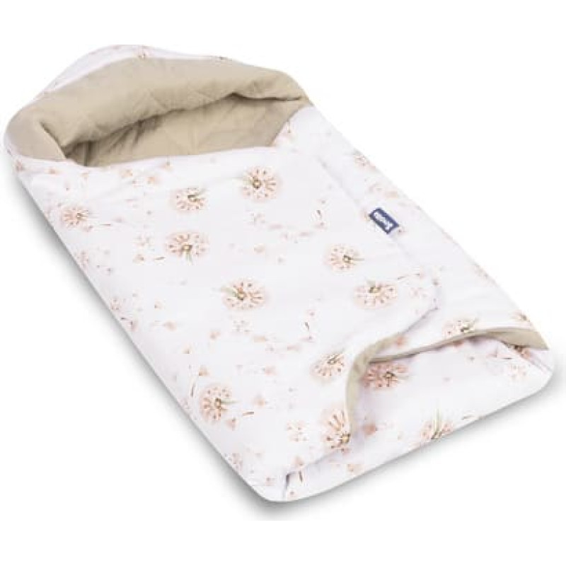 Sensillo MUSLIN CARRY-COT SWADDLE BLANKET DANDELIONS BEIGE