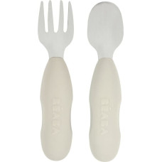 Beaba / Red Castle Beaba nerūsējošā tērauda bērnu galda piederumu komplekts, krāsa Velvet Grey