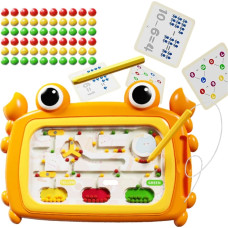 Woopie Tablica Magnetyczna Montessori Labirynt Krab Pomarańczowa