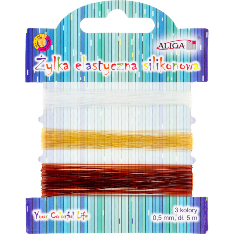 ŻYŁKA DO KORALIKÓW 3 KOLORY 5 METRÓW