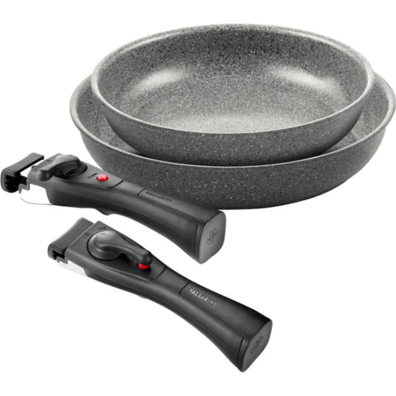 Ballarini Komplekts 2 gab. Torre pannas &Oslash;24cm un &Oslash;28cm + 2 gab. noņemami rokturi