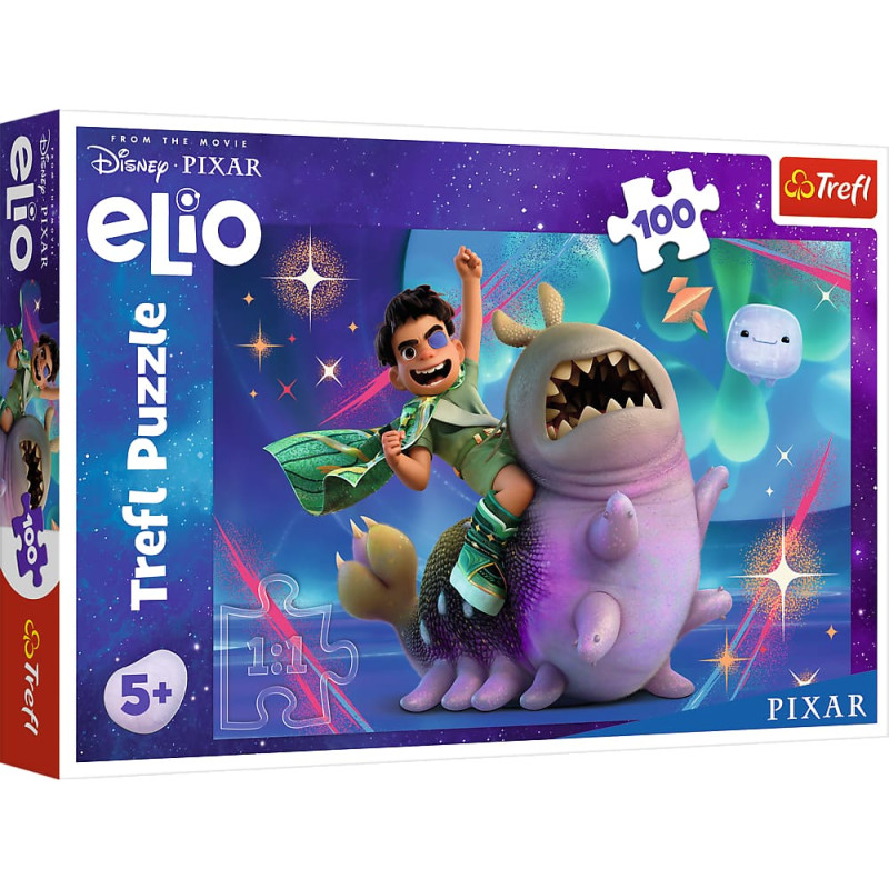 Trefl 16497 Puzzle 100 Elio i kosmiczna przygoda
