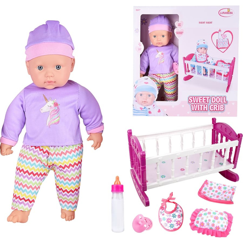 Woopie ROYAL Zestaw XL Opiekunka Lalka Jednorożec z Kołyską i Zestawem do Karmienia