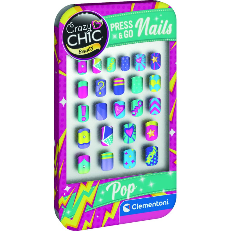 Clementoni CRAZY CHIC mākslīgie nagi Press&Go, 18895. gads