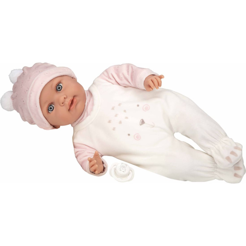 Arias zīdainis lelle ar skaņas efektu, rozā apģērbā, 42 cm