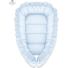 Miminu KIECZMERSKI Kokon niemowlęcy 55x75 cm ROYAL z falbanką błękit