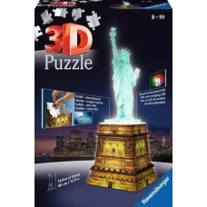 Ravensburger 3D puzle Brīvības statuja ar gaismu, 108 gab., 8+