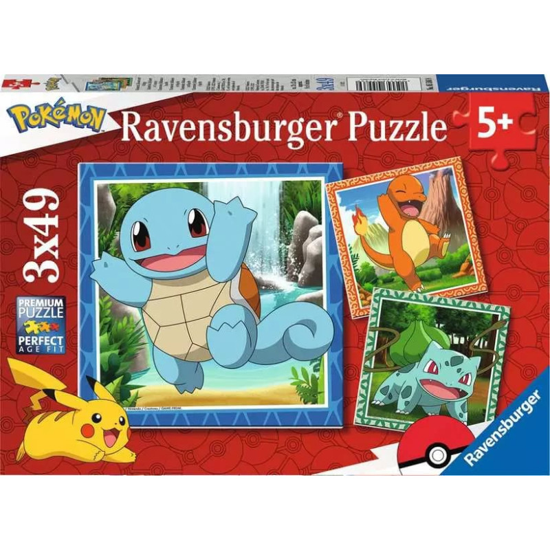 Ravensburger Puzle 3x49 gab. Pokemoni