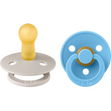 Bibs Colour Round Mānekļi no dabiskā kaučuka Mushroom/Breeze 6-18m 2gab.