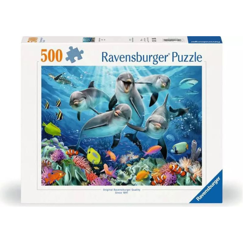 Ravensburger Puzle 500 Delfīni koraļļu rifā