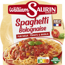 William Saurin Spageti Boloņas mērcē ar liellopa gaļu, trauciņā, 300g