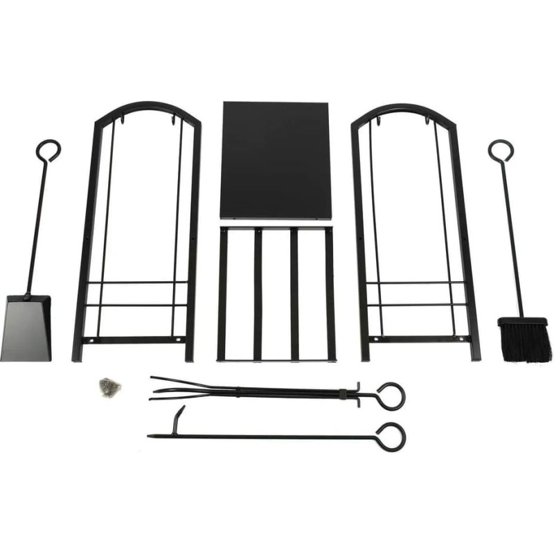 Kamīna malkas statīvs metāla kamīnu piederumi