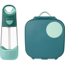 B.box 62054 Zestaw Mini Lunchbox + butelka tritanowa ze słomką 450 ml Emerald Forest