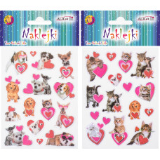 NAKLEJKI PSY I KOTY MIX WZORÓW
