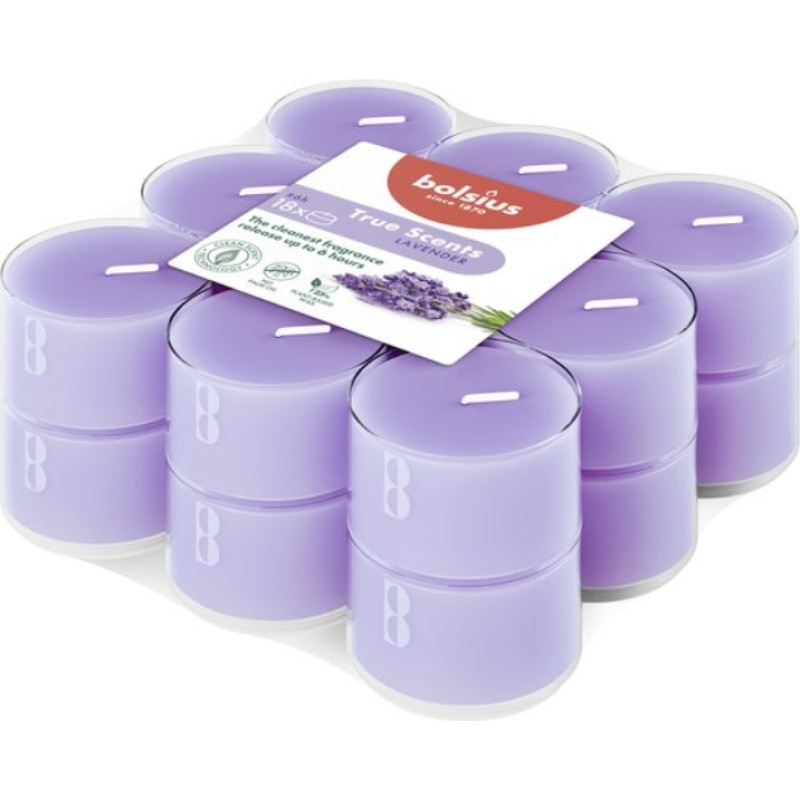 Bolsius Tējas sveces arom. 18 gab.True Scents lavender