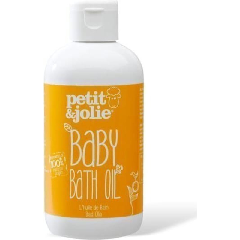 Petit And Jolie 100% dabīga, ar rozmarīna ekstraktu bagātināta, ādu nomierino&scaron;a un mīkstino&scaron;a pienaina vannas eļļa zīdaiņiem un pieaugu&scaron;ajiem, 200 ml