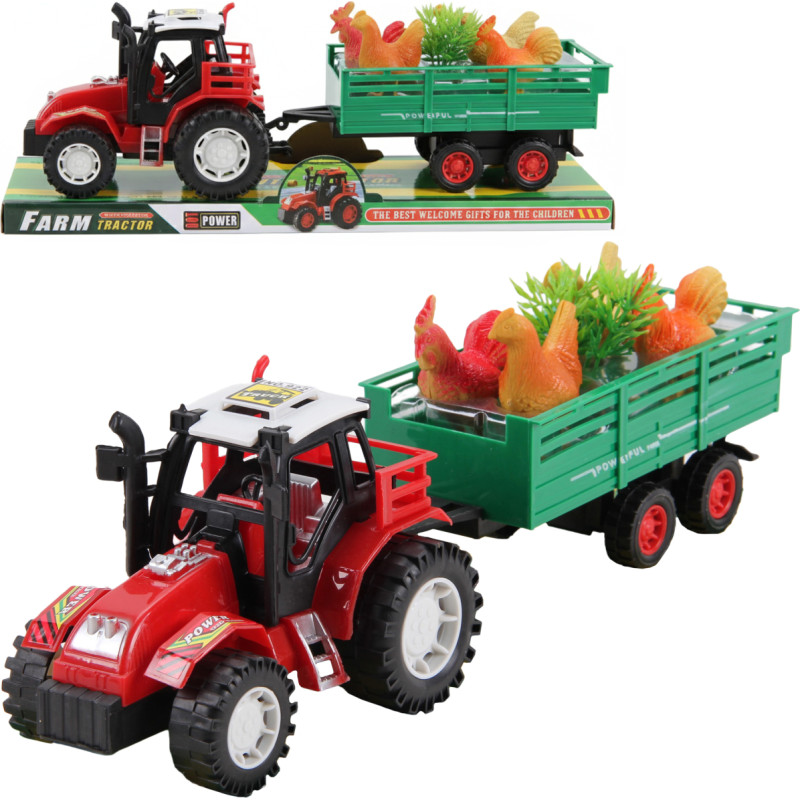 TRAKTOR Z PRZYCZEPĄ I ZWIERZĘTAMI