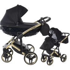 Junama Universālie rati 2 in 1 Diamond S-Line v3 -02 Melns/zelts (black/gold)