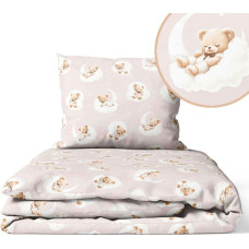 Ankras Cover set -  2 pcs - 135x100, 40x60 - BEARS on the CLOUDS - PINK