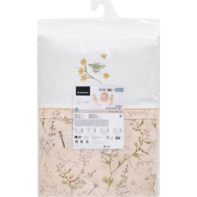 Mini cot bedding set 5pcs Secret Garden Beige