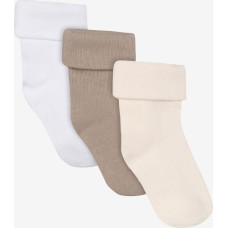 Noppies unisex zeķes, 3 pāru komplekts (Oatmeal)