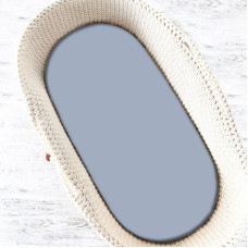 Miminu KIECZMERSKI Prześcieradło jersey do w&oacute;zka / gondolki z gumką 80x35 jeans
