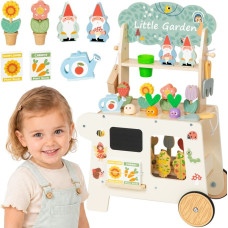 Tooky Toy Montessori Wooden Garden Cart 57pcs