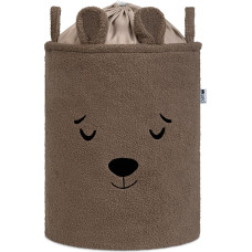 Sipo Toy Storage Basket XL Premium Boucl&eacute; Edition bear brown 35x35x45cm BB02