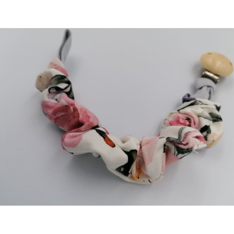 Baby In World BABY 01071 Zawieszka do smoczka R&oacute;ża - bawełna