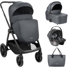 KIKKABOO rati 3-in-1 ar kulb Modena Dark Grey