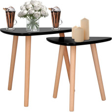 Springos Kafijas galdiņu komplekts Springos HF0014, trīsstūrveida, 2 gab., Skandināvu stils, melni