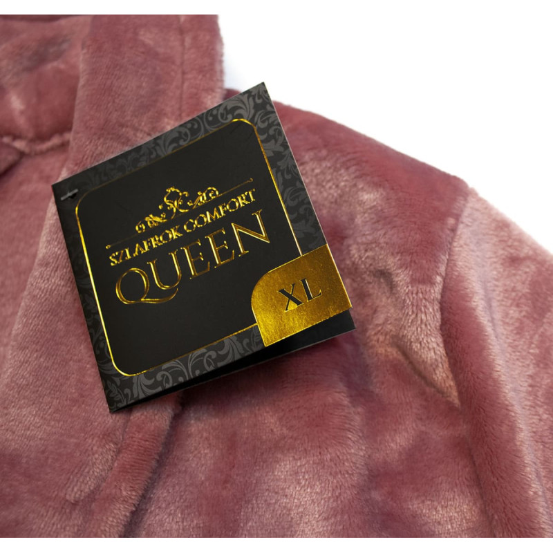 SZLAFROK COMFORT QUEEN XL BRUDNY RÓŻ 100% poliester, flannel fleece, 230gsm