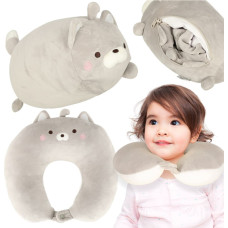 Ceļojumu spilvens 2in1 kakla rullis lidmašīnai automašīnai talismans kaķis