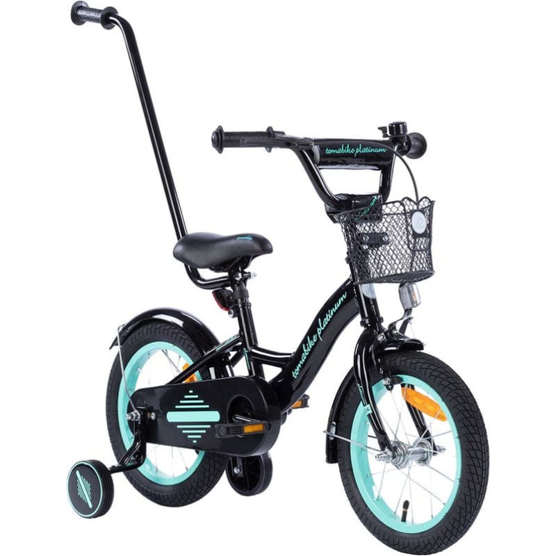Tomabike velosipēds - XXV- TOMABIKE 16"  - PLATINUM - BLACK / TURKUS