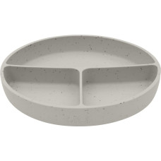Divided plate with suction base Platinum Silicone Sand